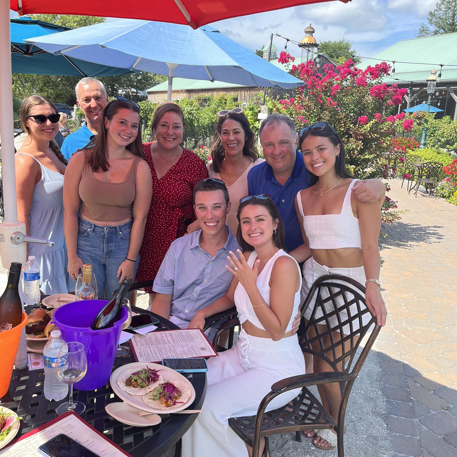 Engagement celebration with family in Cape May