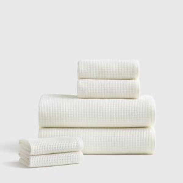 Turkish Waffle Terry Bath Towel Bundle in Ivory