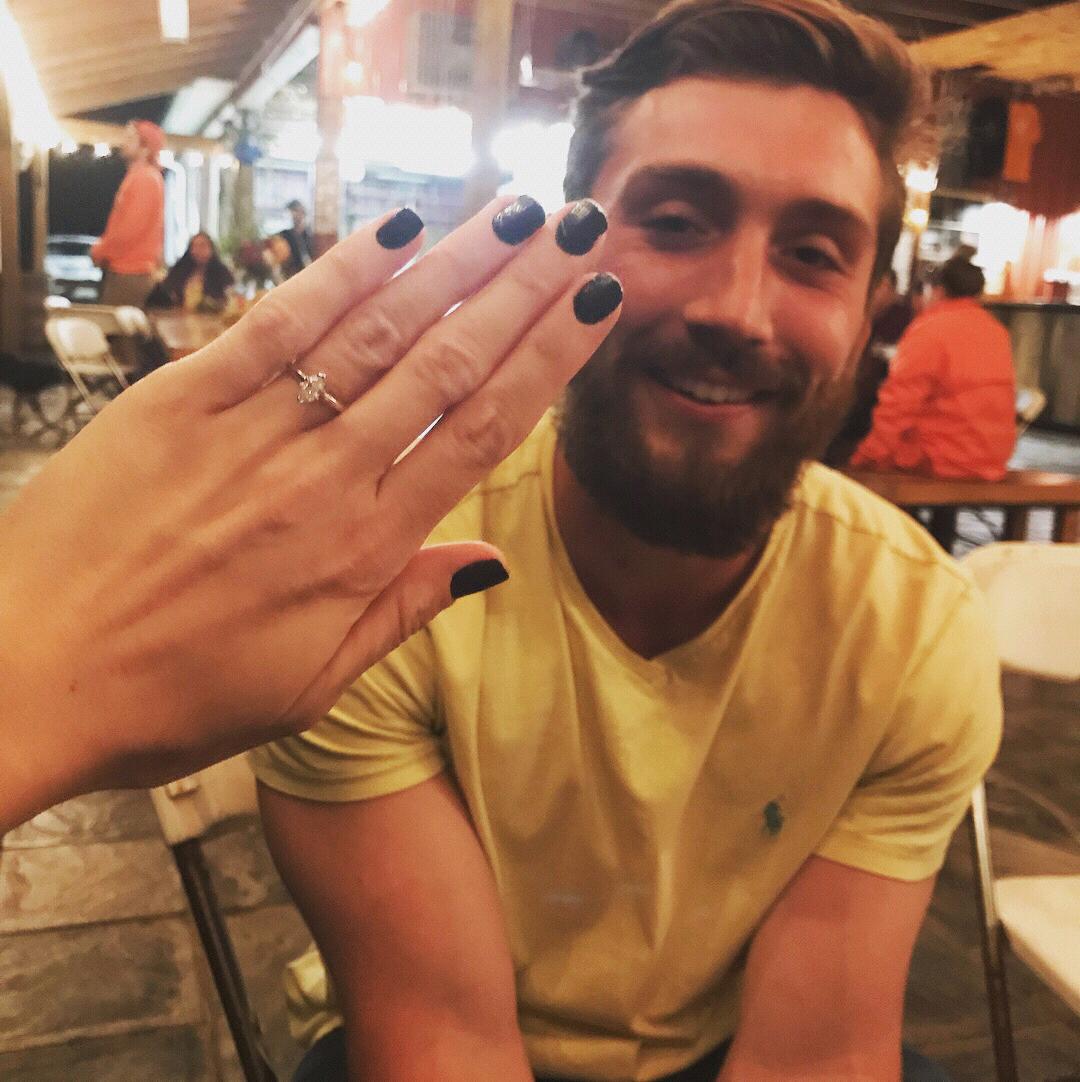 Celebrating the engagement at Rising Silo Brewery