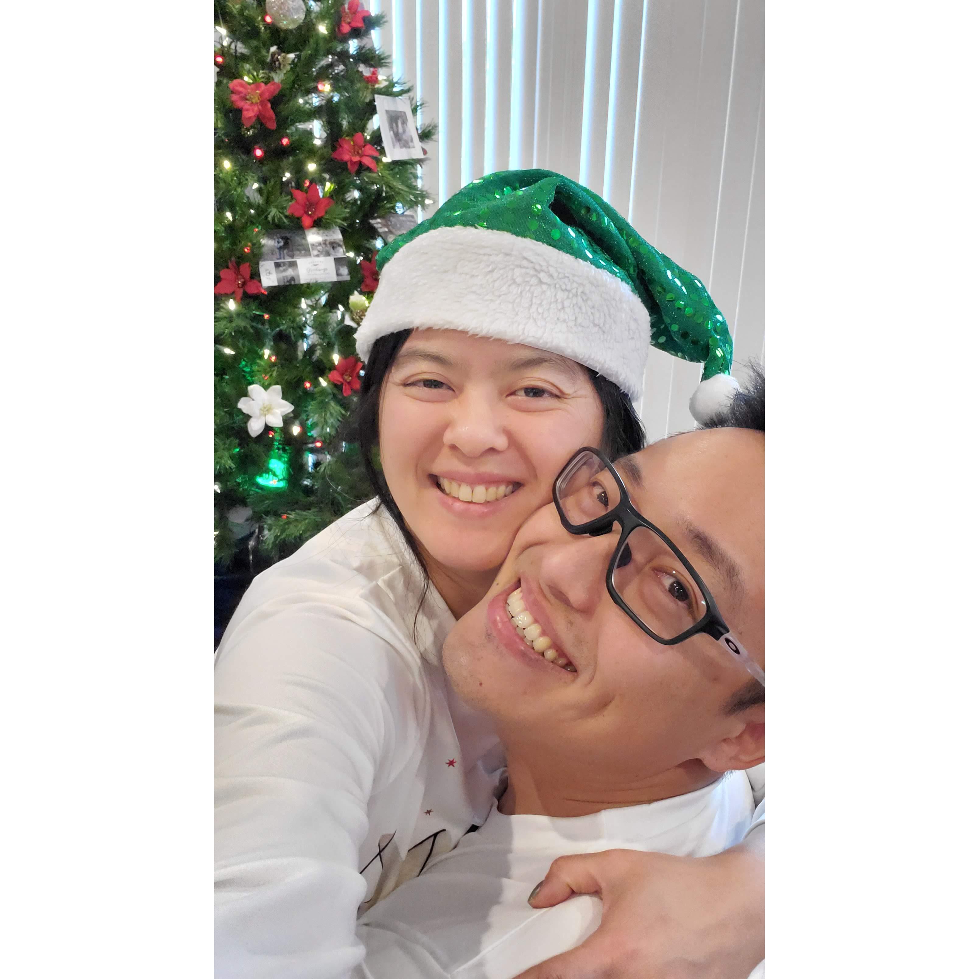 Christmas [in matching pajamas]