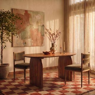 Otto Pill-Shaped Dining Table with Half-Moon Base