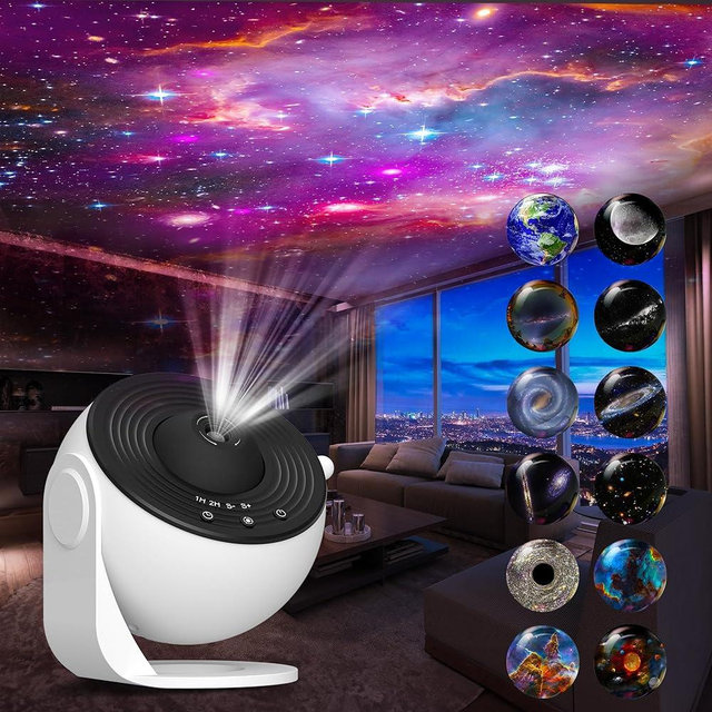 Galaxy Projector for Bedroom, 13 in 1 HD Star Projector Galaxy Light, 360° Rotating Planetarium Projectors with Timer and Simple 3 Button Control for Kids, Ceiling, Gifts, Room Decor