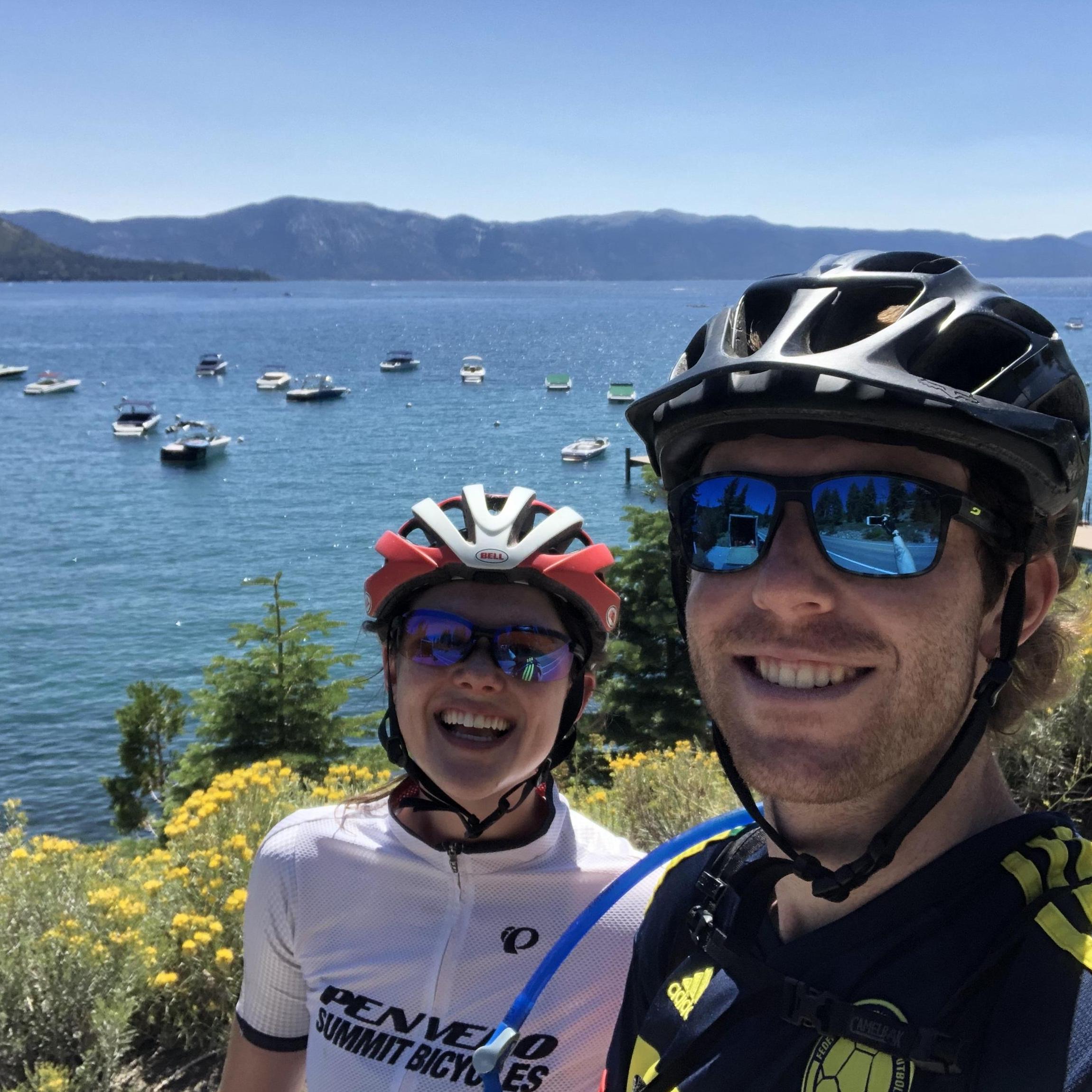 Cycling around Lake Tahoe, summer 2020.