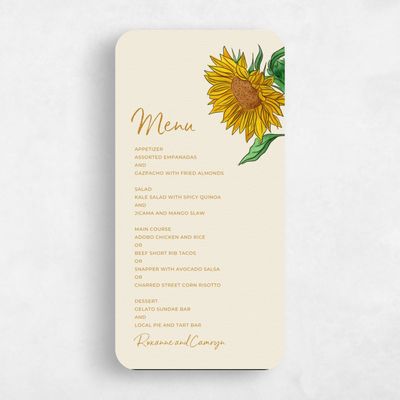 Beige Rounded Wedding Menu - Bonnie