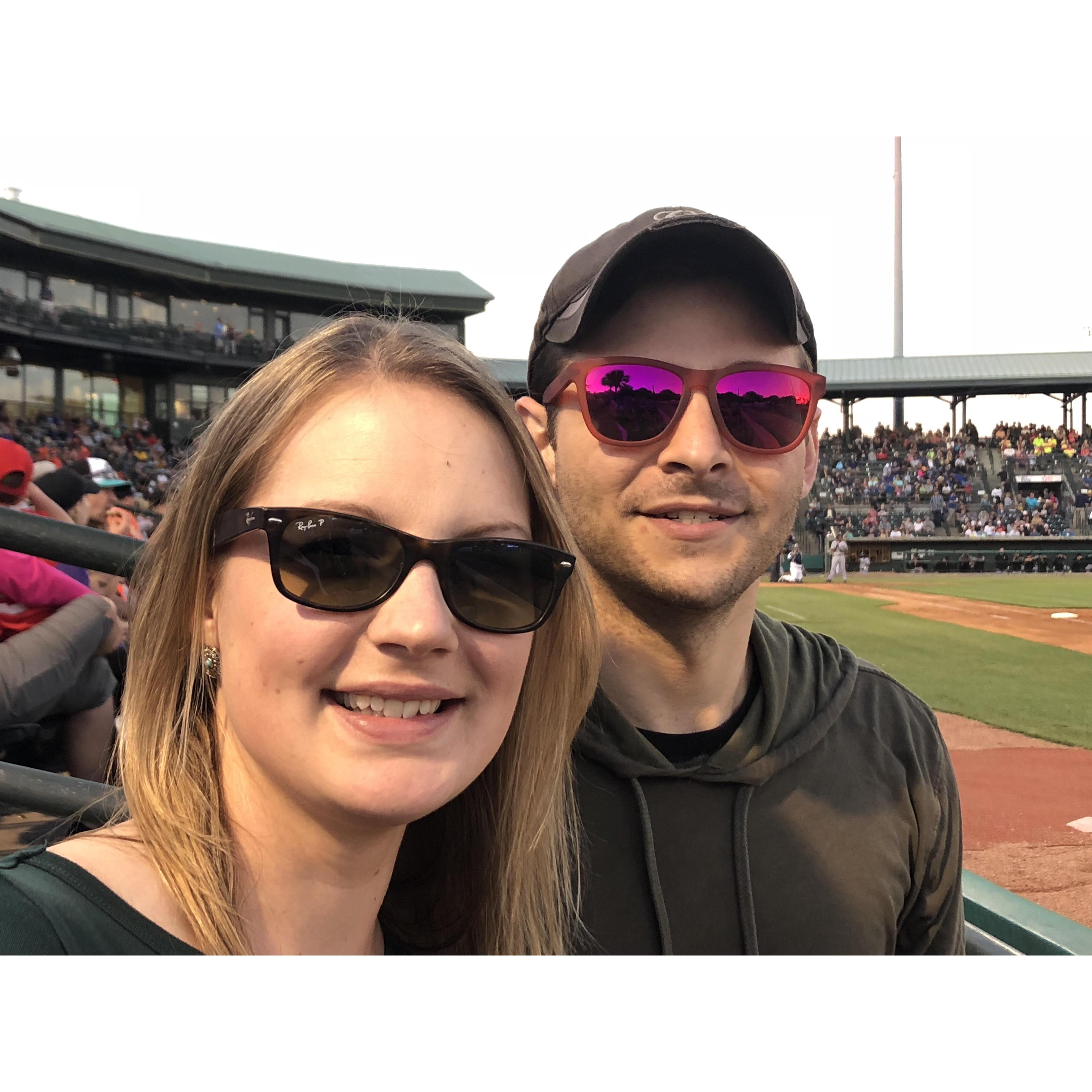 Our first date! We saw a Riverdog's game :)