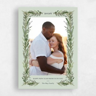 Light Green Holiday Card - Maha