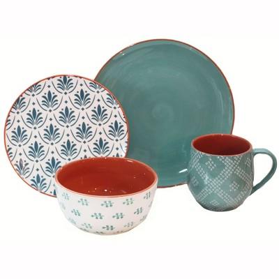 16pc Stoneware Oasis Dinnerware Set Baum Bros.