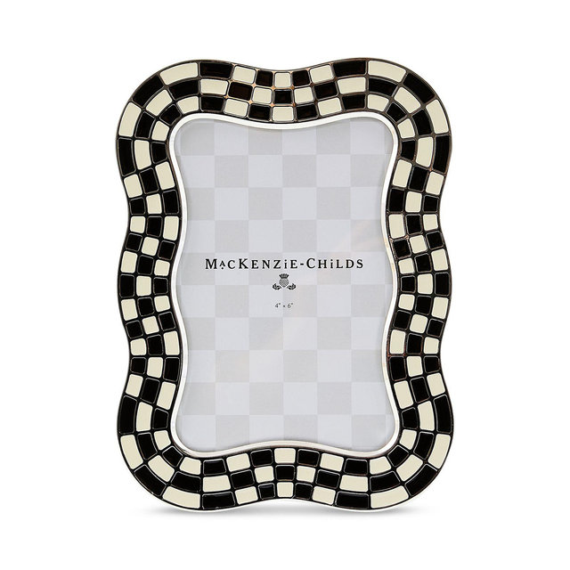 MacKenzie-Childs Wavy Check Silver Plated Frame, 4"x 6"