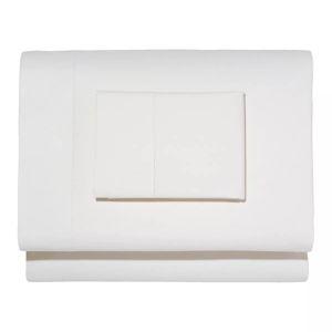 280-Thread-Count Pima Cotton Percale Queen Sheet Set - White