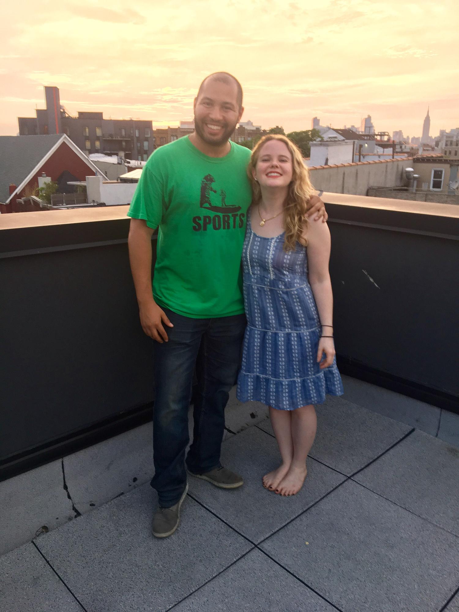 Thomas apartment in Williamsburg, celebrating 4th of July on his roof