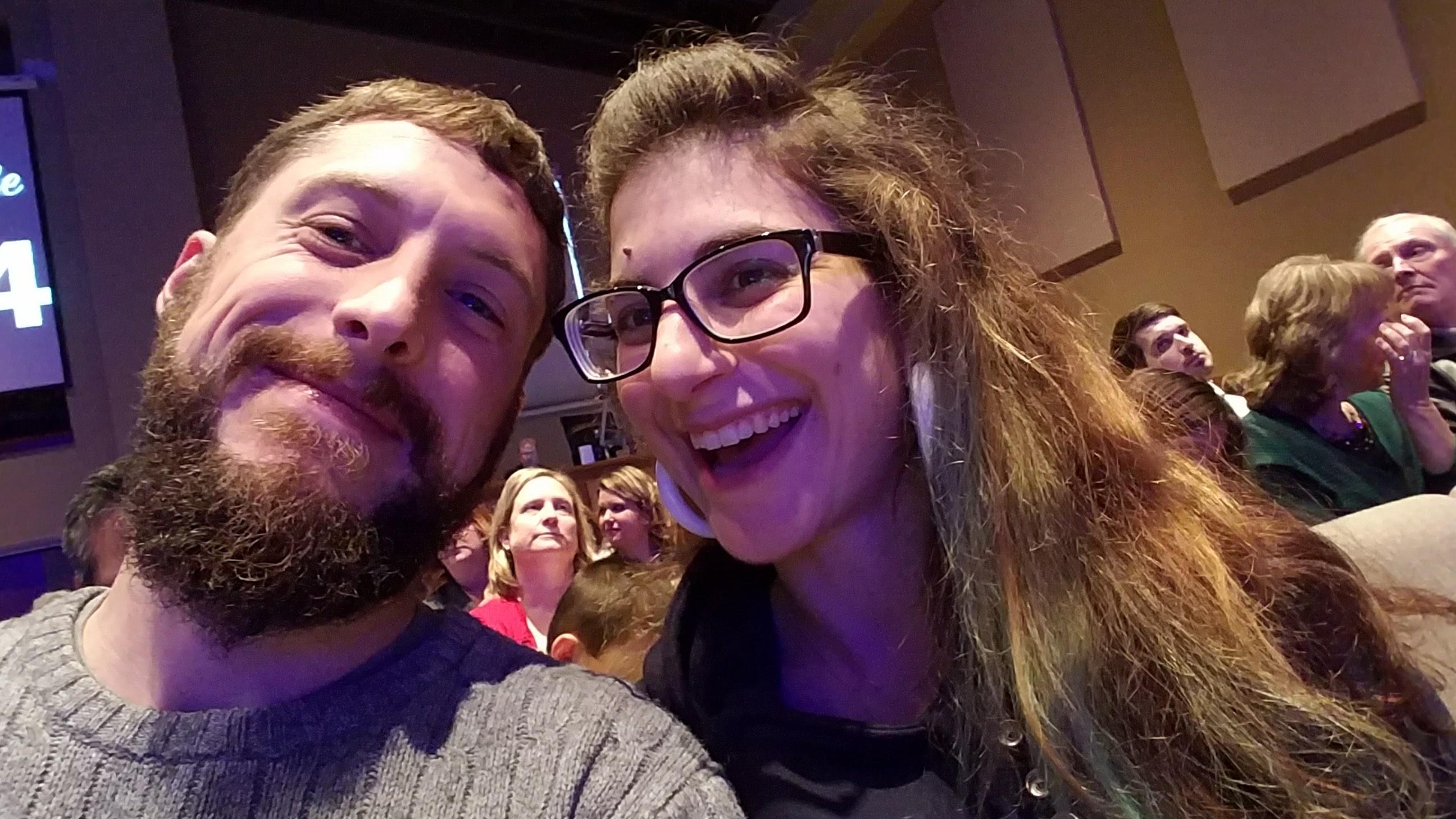 Christmas 2016 at Covenant. This was before Dani and Andrew shared half his seat because a "large" group of people sat next to them.