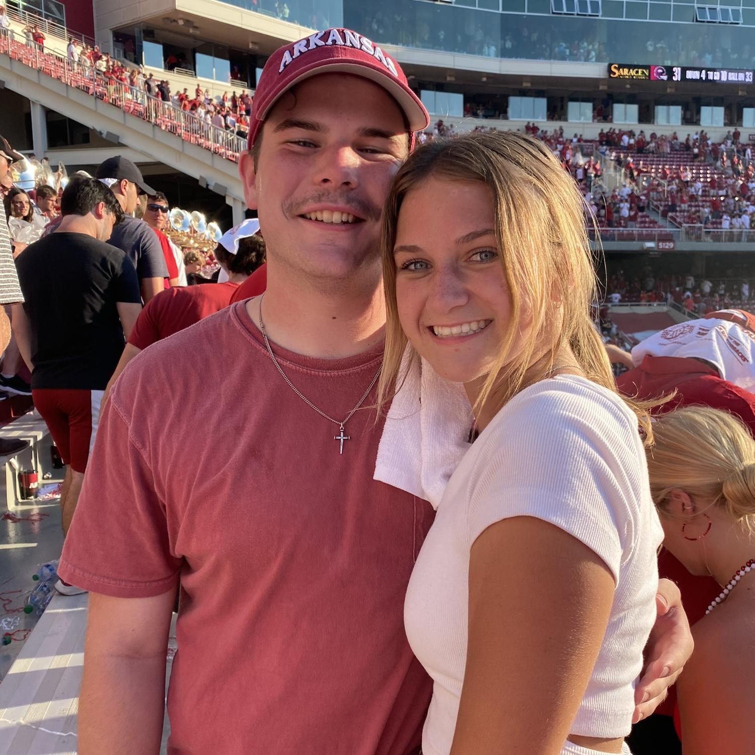 First Razorback game together— Woo Pig Sooie!