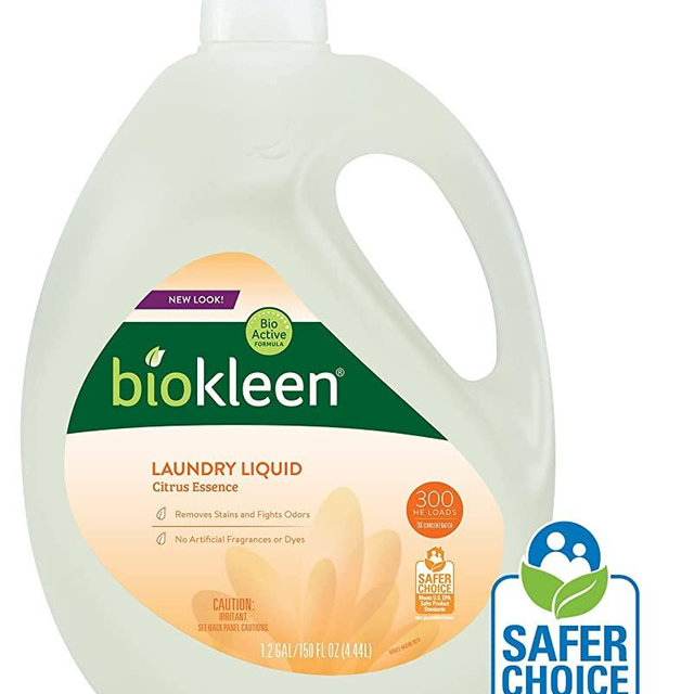 Biokleen Natural Laundry Detergent Liquid - 300 Loads- Eco Friendly Concentrated Plant Based Safe for Kids and Pets No Artificial Colors or Preservatives - Packaging May Vary