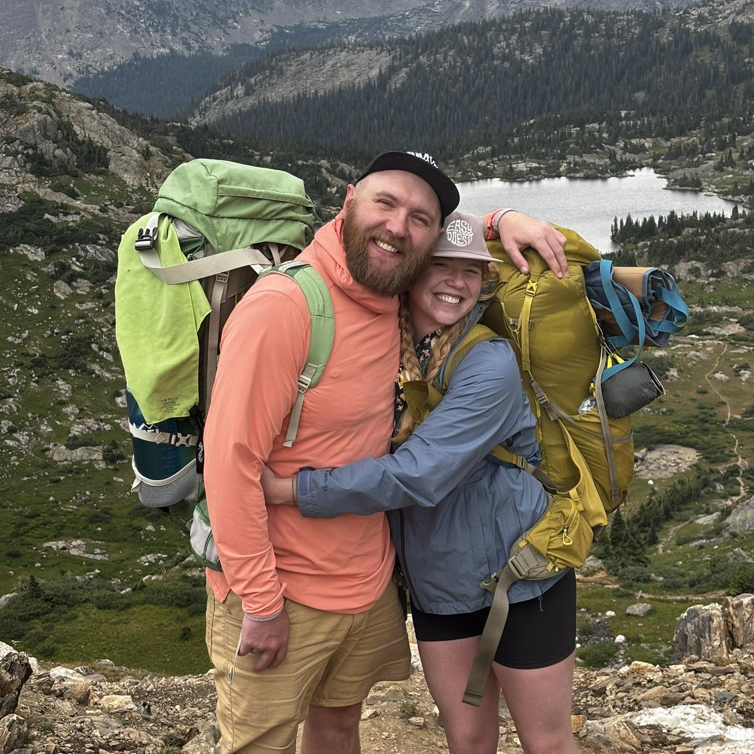 Camille loves backpacking and Evan agreed to join on a trip. We thought it was going to be a short 4-mile trek each way, but ended up being straight up hill for hours, oops.