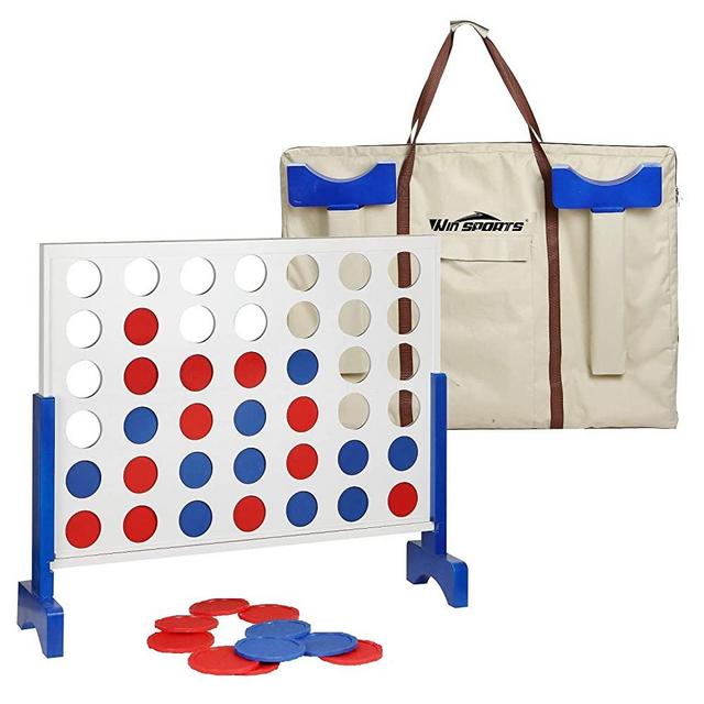 Giant Wooden 4 in A Row – Four Connect Board Game Set in White – Ideal Family Game for Kids &Adults – Outdoor Indoor Game for Backyard,Lawn,Parties,Bar Game (3 FT)