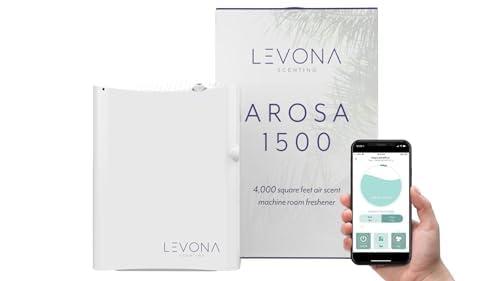 Levona Scent Waterless Diffuser - Essential Oil Aroma Smart Plug-in, Portable Machine for Whole House & Large Spaces, LCD, HVAC, With Cleaning Cloth, Covers 4000 sqft - Arosa 1500 (Scent Not Included)