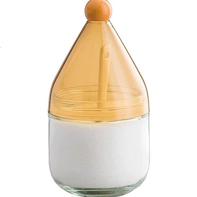 Mozacona Glass Sugar Bowl Spice Jar Seasoning Jar with Plastic Lid and Spoon