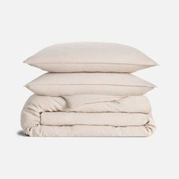 Washed European Linen Duvet Set - Oat Chambray