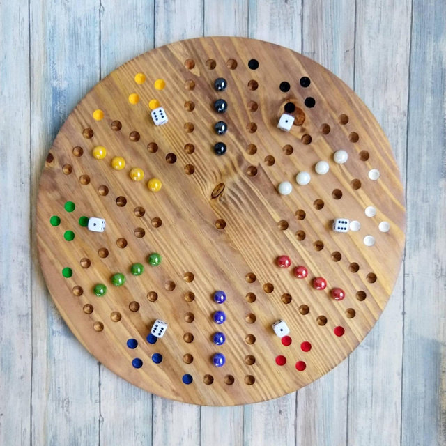 4/6 Player Double-Sided Large Round Wahoo Game Board - Handmade & Hand-Painted - Free Shipping!