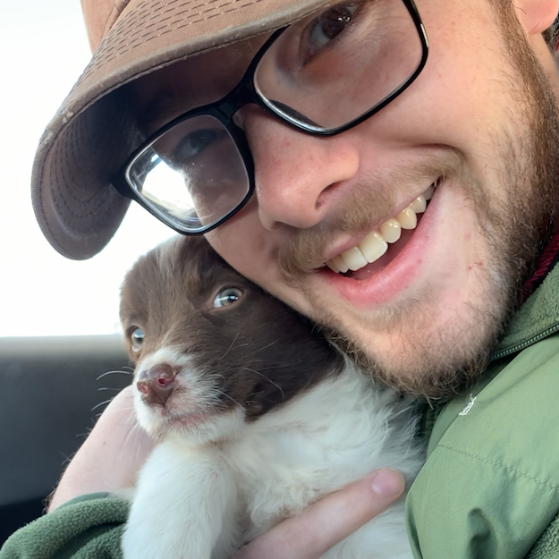 December 2019. M surprised H with Scout as a Christmas gift. Scout instantly became his leading lady. Poor M.