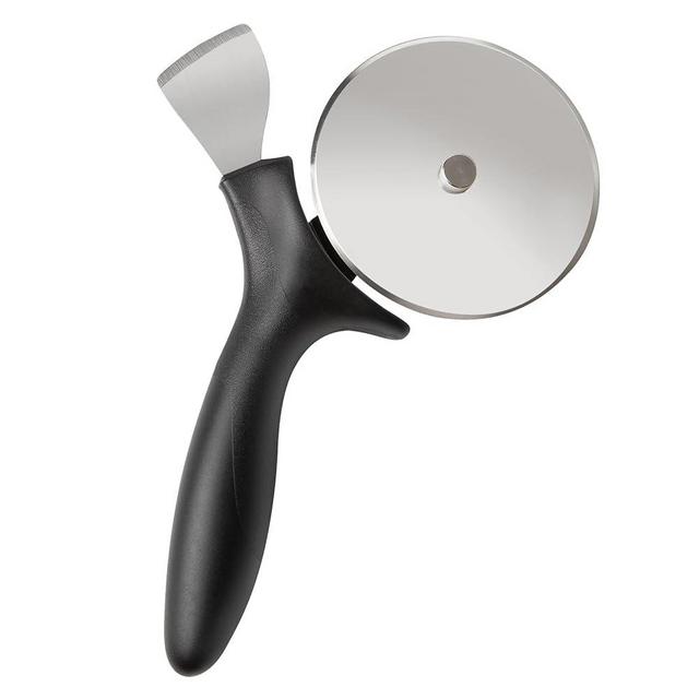 Professional Pizza and Crust Cutter, 2 in 1 Pizza Cutter Wheel and Pizza Crust Knife, 4 Inch Sharp Stainless Steel Blade with Protective Cover for Wheel