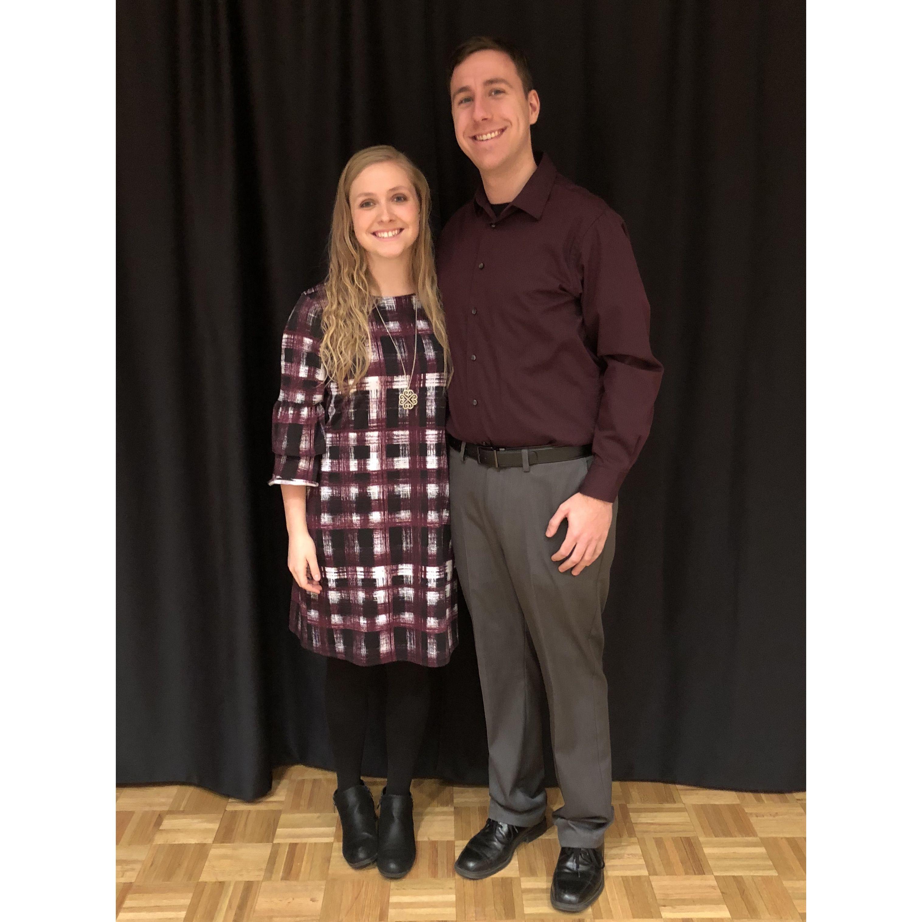 Dressing up for something besides the orchestra: MSUM had a reception where scholarship recipients meet with donors.