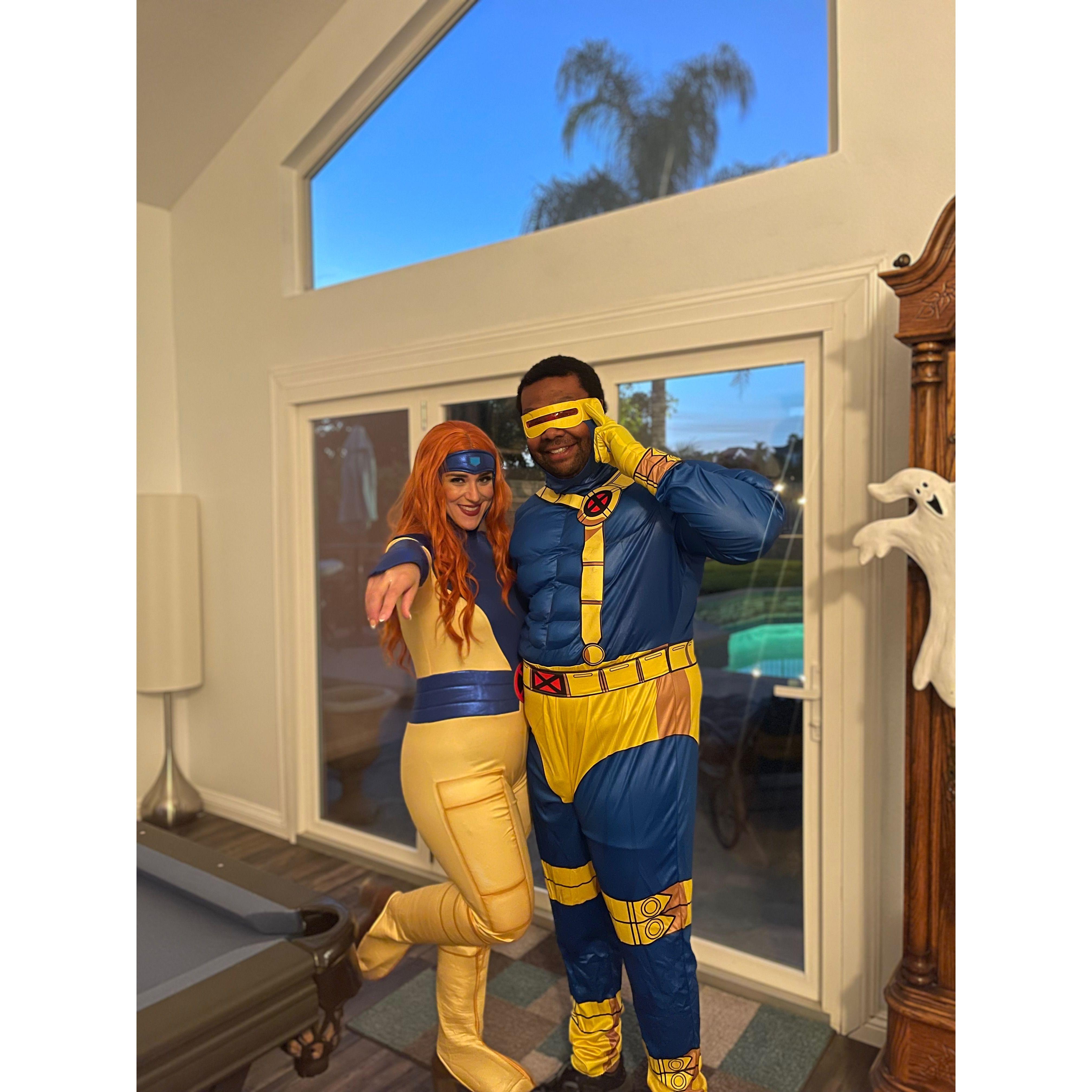 Halloween 2024! We dressed as Jean Grey and Cyclops from the X-Men.