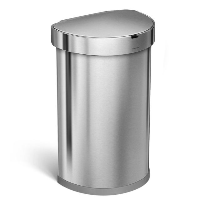 simplehuman 45L Semi Round Sensor Steel Can