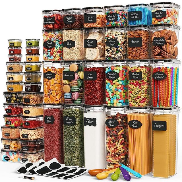 Chef's Path 48-Pack Airtight Food Storage Containers with Lids for Kitchen Essentials & Home Organization - Ideal for Cereal, Dry Food, Flour & Sugar Storage - BPA-Free Kitchen Storage Solution
