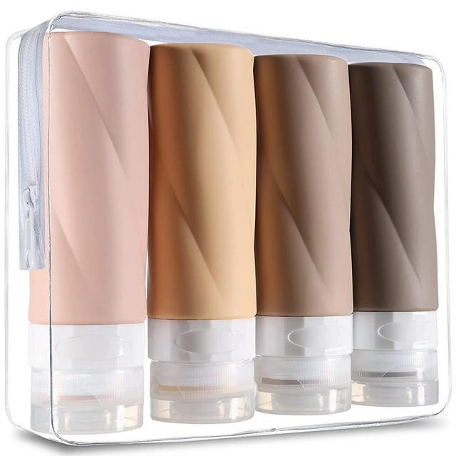 Gemice Travel Bottles for Toiletries, 3oz Tsa Approved Travel Size Containers BPA Free Leak Proof Travel Tubes Refillable Liquid Travel Accessories with Clear Toiletry Bag (4 Pack)