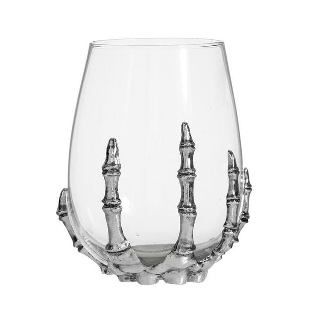 Skeleton Hand Stemless Wine Glass