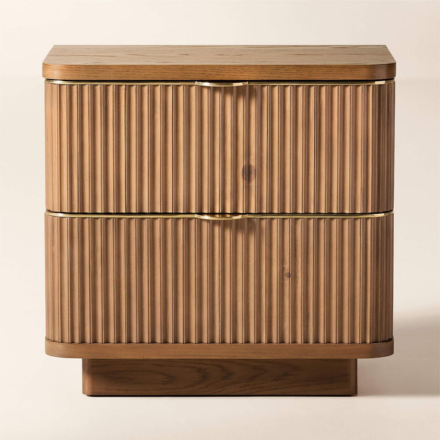 Davison 24" Fluted Oak 2-Drawer Nightstand