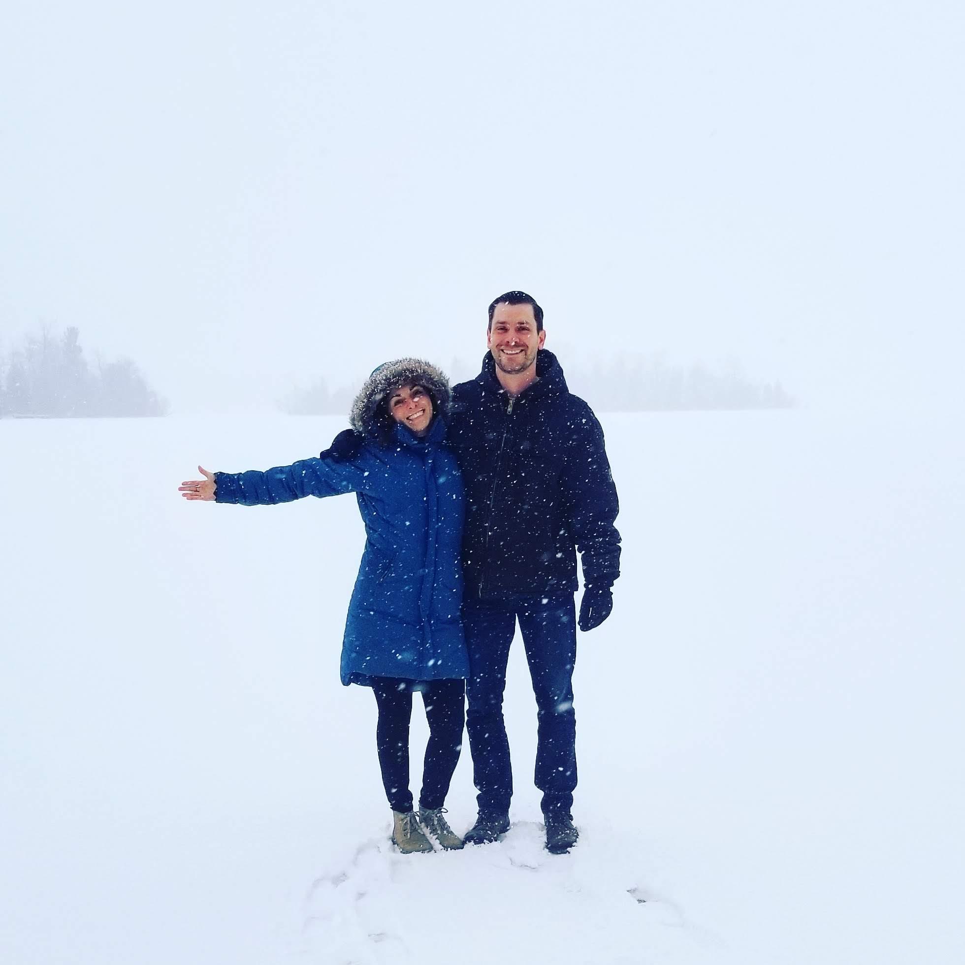 Snow magic over a frozen lake!