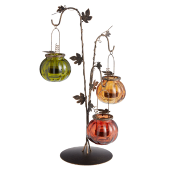 Bronze Pumpkin Standing Tabletop Candle Holder - World Market
