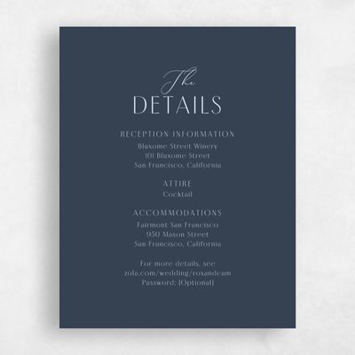 Grayed Navy, Blue Wedding Enclosure - Paloma