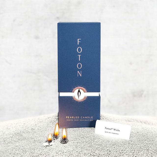 Foton Pearled Candle Colored 18 Oz - Marble Unscented Non Toxic Luxury Long Lasting Powder Candles up to 120 Hours - Refillable Candle Sand with 30 Wicks for Candle Making