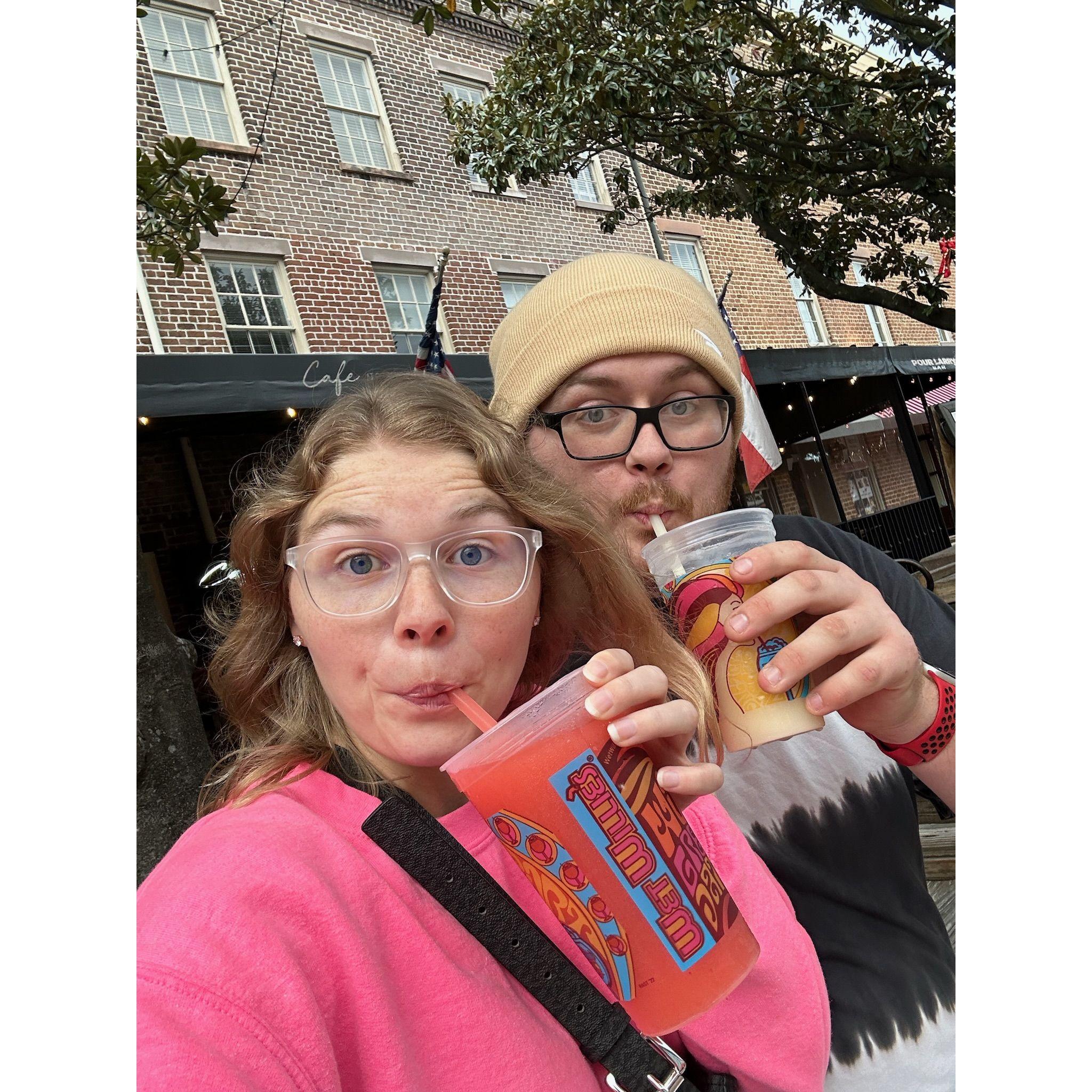 Drinking in Savannah Georgia 2023.