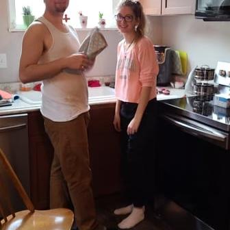 This was the first time I spent the night with Corey and his mom got a picture of us.