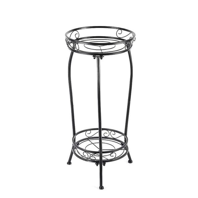 Kavlium Plant Stand Indoor Outdoor，Tall Black Metal Rustproof Stable Plant Stands，2 Tier 27.1 inch Multiple Plant Rack Holder Rack Flower Pot Stand Heavy Duty Plant Shelf