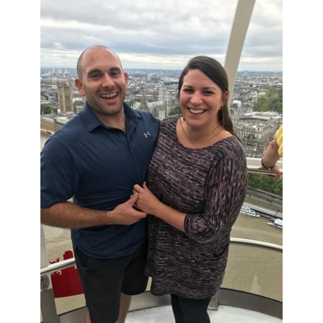 London Eye! One of us was happy, the other was terrified.