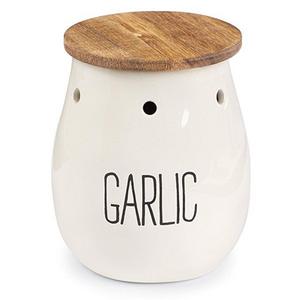Mud Pie Ceramic Garlic Storage Keeper, White