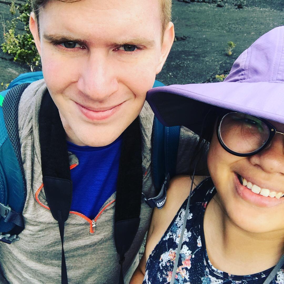 They on a hike! On a volcano!