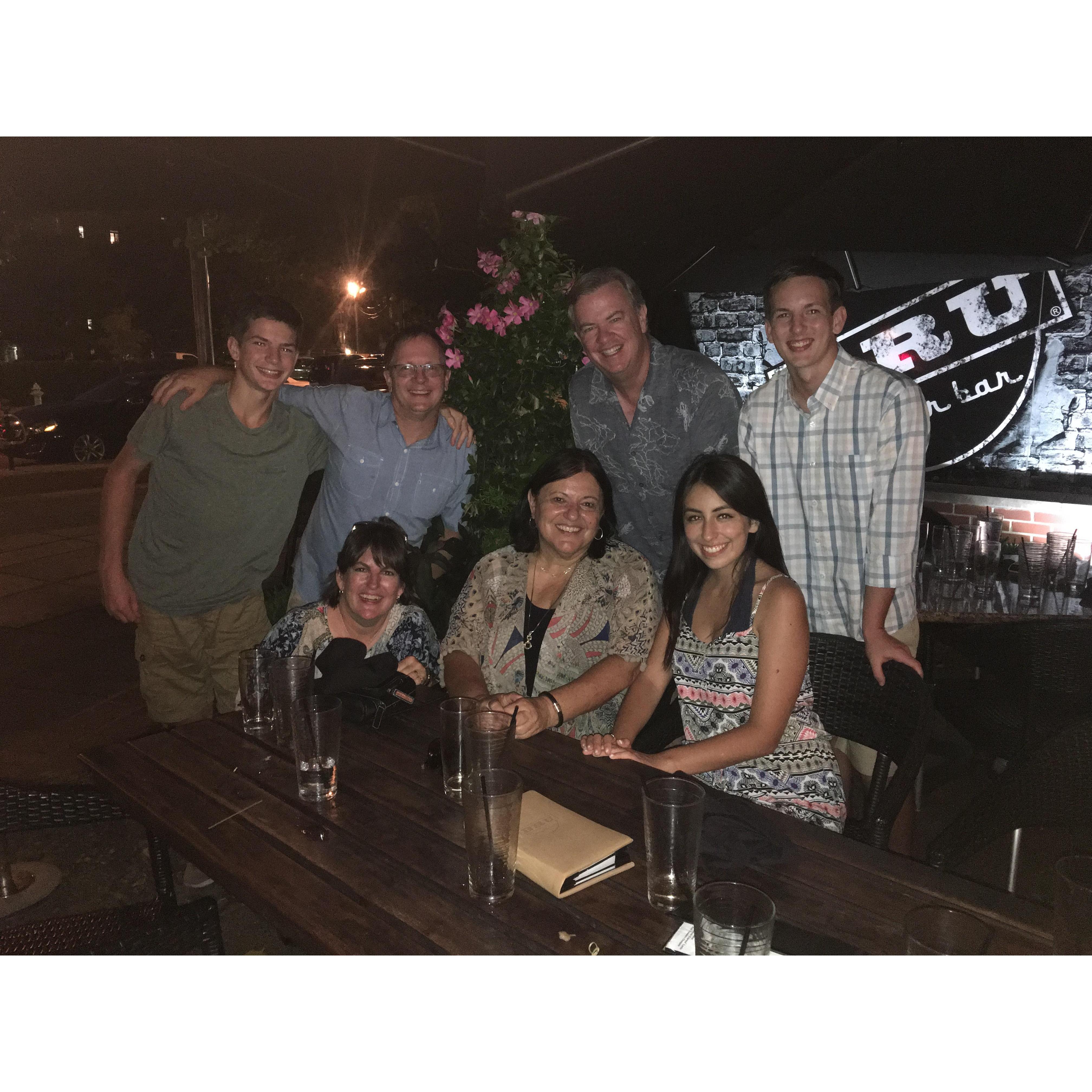 The Reynolds and the Forbeses first dinner together in Indianapolis August, 2016