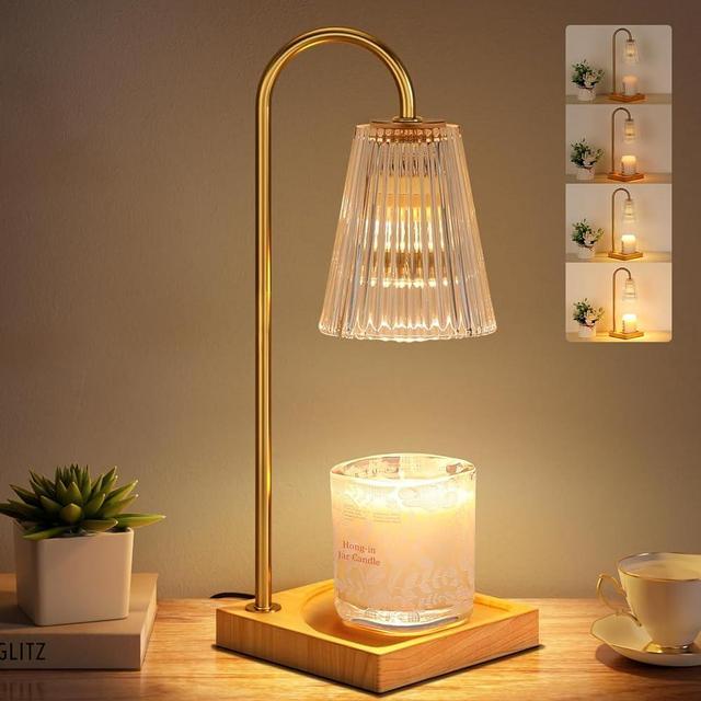 Hong-in Candle Warmer Lamp-Electric Candle Lamp Warmer with Timer, Dimmable Candle Warmers for Jar Candles,Gifts for Women,Wax Melt Warmer with 2 Bulbs for Bedroom Home Decor,Valentines Day Gifts
