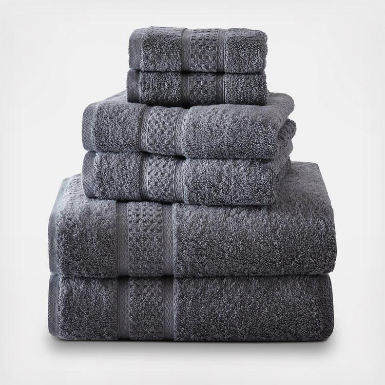 Nautica Oceane 6-Piece Cotton Towel Set, Grey