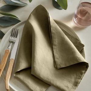 European Linen Napkins in Willowleaf (Set of 8)