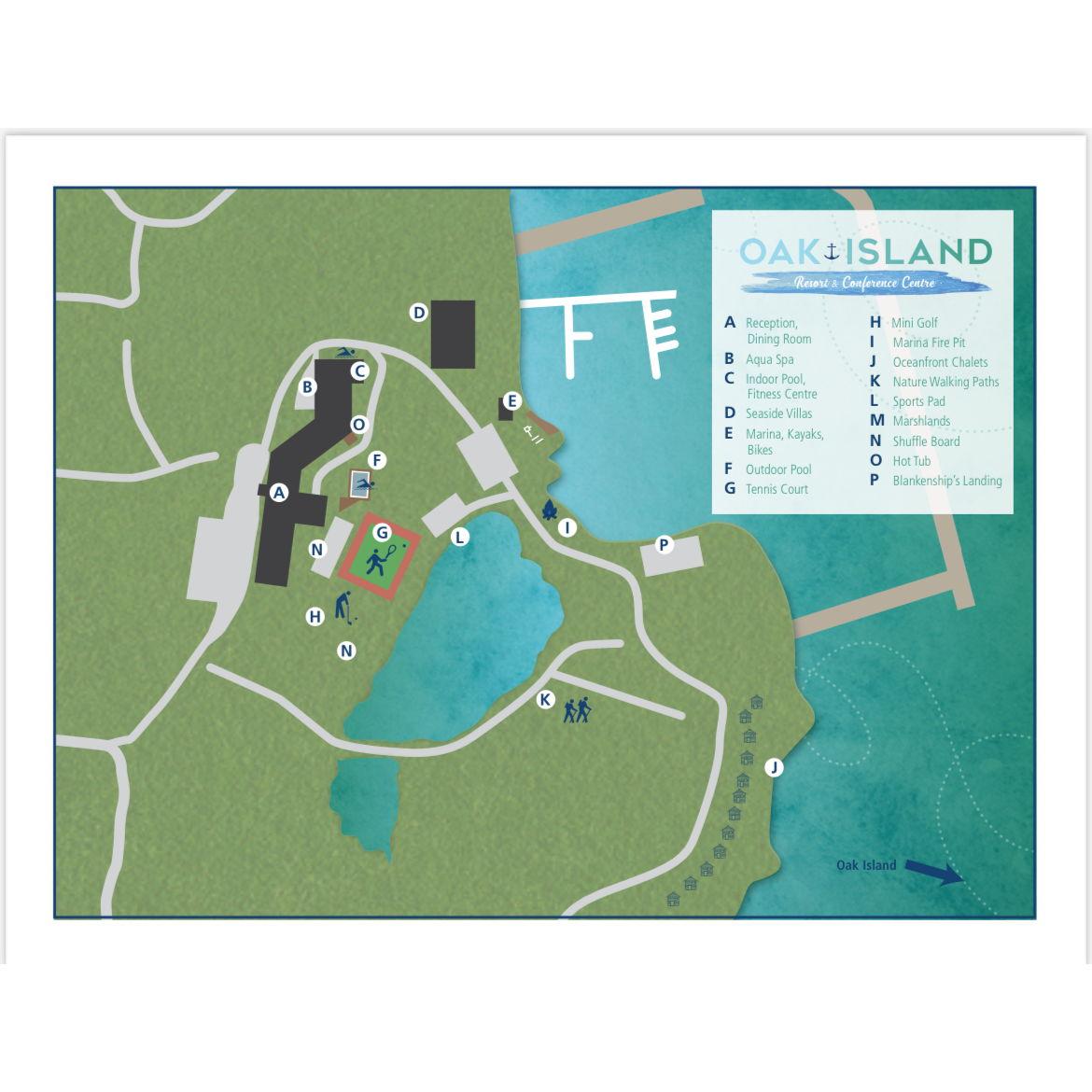 Map of the Resort for your reference. Ceremony will take place at the Ocean Front Chalets (J).
