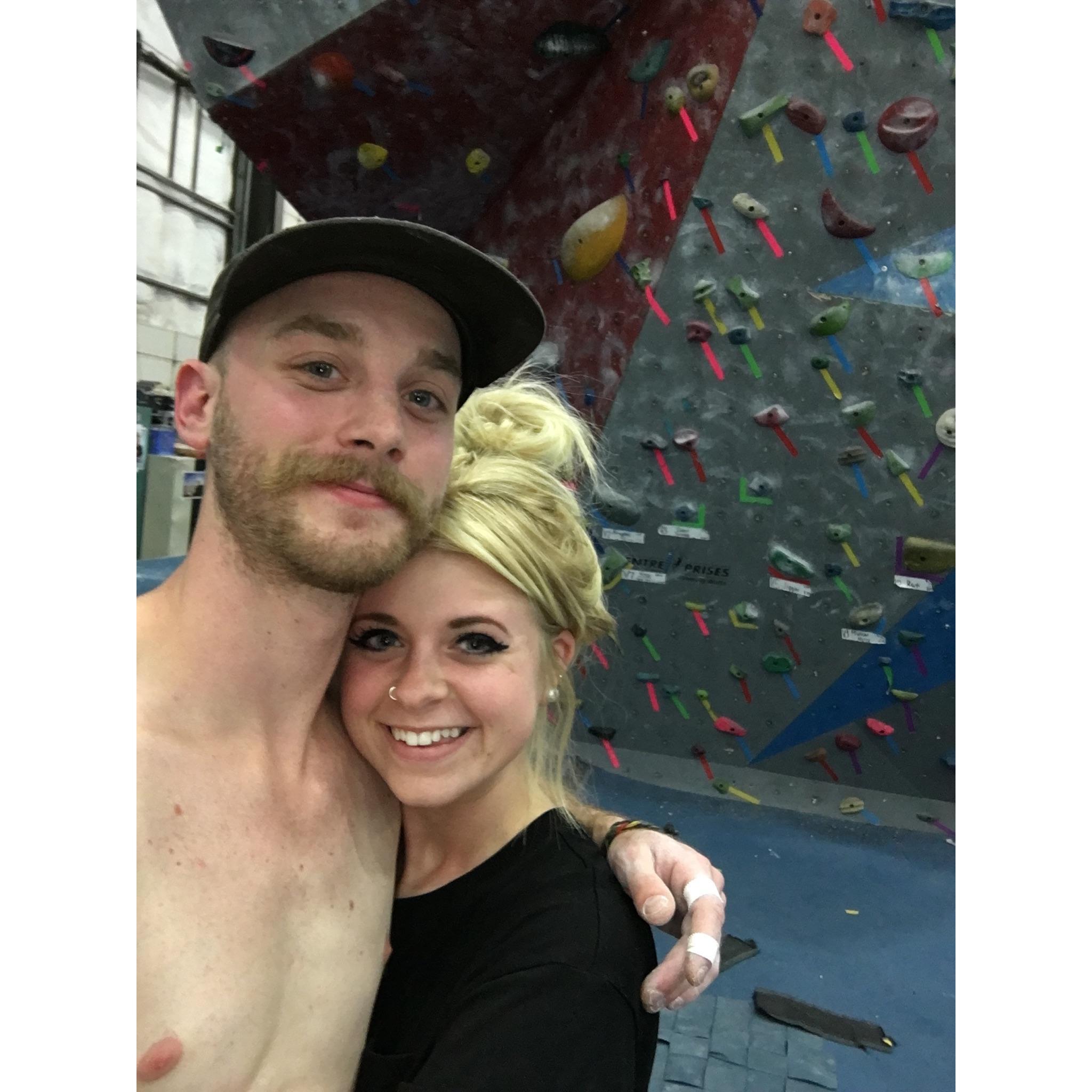 At Hoosier Heights climbing gym in Indiana