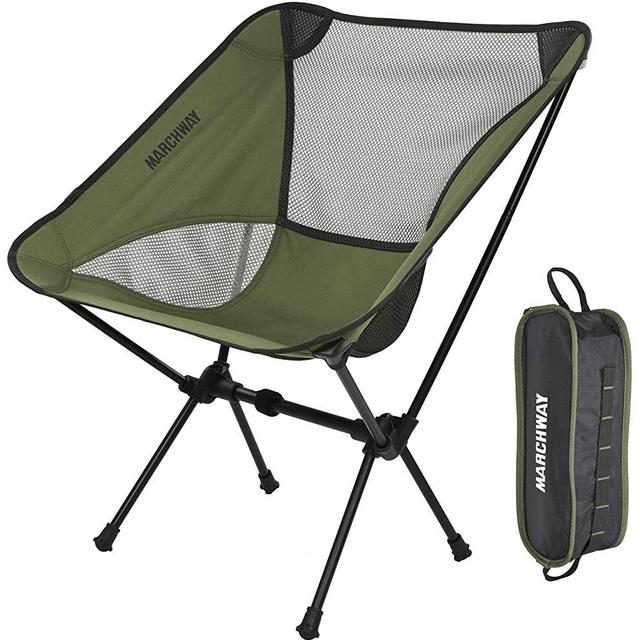 MARCHWAY Ultralight Folding Camping Chair, Portable Compact for Outdoor Camp, Travel, Beach, Picnic, Festival, Hiking, Lightweight Backpacking