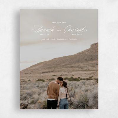 White Typography Wedding Save the Date - Jade Photo